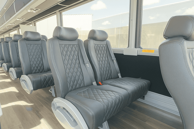 interior of Coach Bus Winston Salem charter bus